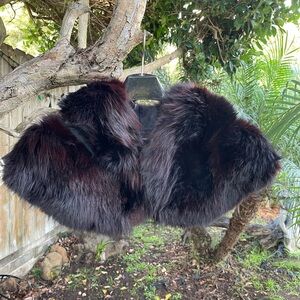 Fluffy Fox Fur Shoulder Wrap or Stole Vintage Hollywood Glamour Rocker Chic